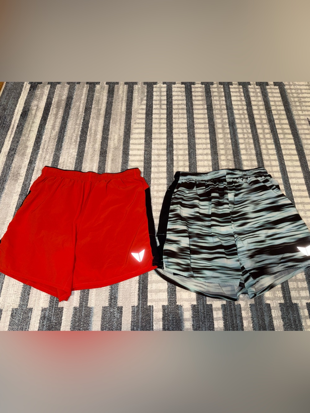Two Pair of Korsa Roadrunner Shorts, Red & Black/Blue, Men’s Size Small